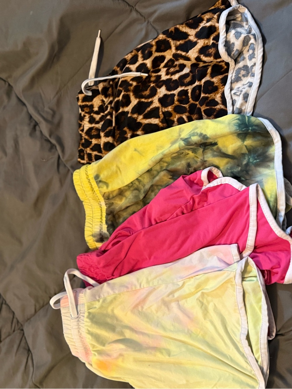 ' Mixed Color Active Shorts Pack - Pink, Yellow, Leopard Print